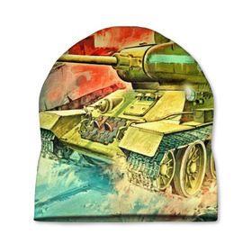 Шапка 3D с принтом Tank в Петрозаводске, 100% полиэстер | универсальный размер, печать по всей поверхности изделия | 3d | 9 мая | другие | живопись | картинка | огонь | победа | праздник | прикольные | природа | рисунок | танк | яркие
