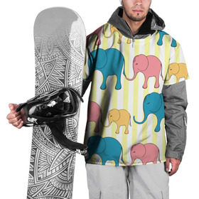 Накидка на куртку 3D с принтом Слоники в Петрозаводске, 100% полиэстер |  | elephant | hipster | индия | йога | слон | хипстер