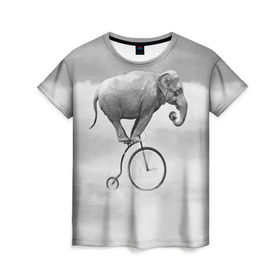 Женская футболка 3D с принтом Hipster Bike в Петрозаводске, 100% полиэфир ( синтетическое хлопкоподобное полотно) | прямой крой, круглый вырез горловины, длина до линии бедер | elephant | hipster | индия | йога | слон | хипстер