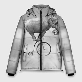 Мужская зимняя куртка 3D с принтом Hipster Bike в Петрозаводске, верх — 100% полиэстер; подкладка — 100% полиэстер; утеплитель — 100% полиэстер | длина ниже бедра, свободный силуэт Оверсайз. Есть воротник-стойка, отстегивающийся капюшон и ветрозащитная планка. 

Боковые карманы с листочкой на кнопках и внутренний карман на молнии. | elephant | hipster | индия | йога | слон | хипстер