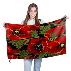 Флаг 3D с принтом Цветение мака в Петрозаводске, 100% полиэстер | плотность ткани — 95 г/м2, размер — 67 х 109 см. Принт наносится с одной стороны | Тематика изображения на принте: flower | красные | полевой цветок | природа | розы | текстуры | цветочки | цветы