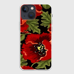 Чехол для iPhone 13 mini с принтом Цветение мака в Петрозаводске,  |  | flower | красные | полевой цветок | природа | розы | текстуры | цветочки | цветы