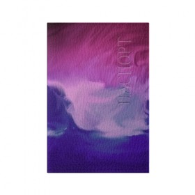 Обложка для паспорта матовая кожа с принтом WaterColor violet в Петрозаводске, натуральная матовая кожа | размер 19,3 х 13,7 см; прозрачные пластиковые крепления | Тематика изображения на принте: 