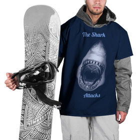 Накидка на куртку 3D с принтом the shark attacks в Петрозаводске, 100% полиэстер |  | shark | акула | глубина | зубы | море | океан | пасть | укус | хищник