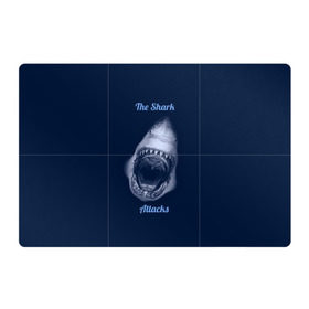 Магнитный плакат 3Х2 с принтом the shark attacks в Петрозаводске, Полимерный материал с магнитным слоем | 6 деталей размером 9*9 см | shark | акула | глубина | зубы | море | океан | пасть | укус | хищник