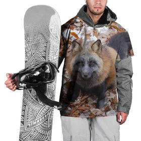 Накидка на куртку 3D с принтом Черный лис в Петрозаводске, 100% полиэстер |  | Тематика изображения на принте: fox | животное | зверь | красивая | лес | лис | лиса | лисенок | лисица | лисичка | мех | патрикеевна | песец | плутовка | прикольная | природа | рыжая | рыжий цвет | сказка | хвост | хитрая | хищник