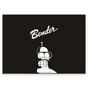 Поздравительная открытка с принтом Бендер в Петрозаводске, 100% бумага | плотность бумаги 280 г/м2, матовая, на обратной стороне линовка и место для марки
 | bender | futurama | бендер | футурама