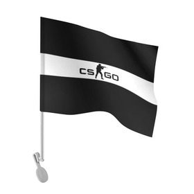 Флаг для автомобиля с принтом CS GO черно-белый в Петрозаводске, 100% полиэстер | Размер: 30*21 см | cs go | контер страйк | контра