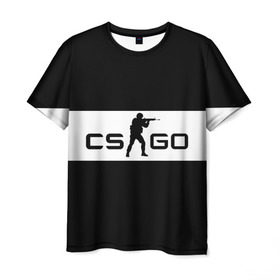 Мужская футболка 3D с принтом CS GO черно-белый в Петрозаводске, 100% полиэфир | прямой крой, круглый вырез горловины, длина до линии бедер | Тематика изображения на принте: cs go | контер страйк | контра