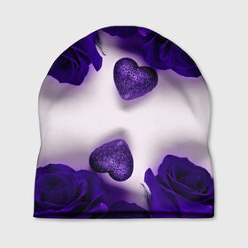 Шапка 3D с принтом Фиолетовые розы в Петрозаводске, 100% полиэстер | универсальный размер, печать по всей поверхности изделия | Тематика изображения на принте: flower | весна | красивые цветы | лето | природа | цветок | цветочки | цветы