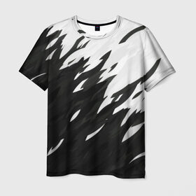 Мужская футболка 3D с принтом Black & white в Петрозаводске, 100% полиэфир | прямой крой, круглый вырез горловины, длина до линии бедер | black | white | белый | переход | черный