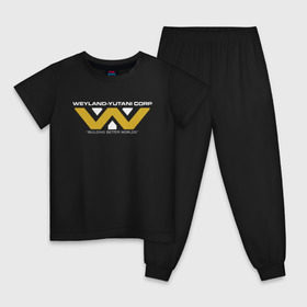 Детская пижама хлопок с принтом Weyland-Yutani в Петрозаводске, 100% хлопок |  брюки и футболка прямого кроя, без карманов, на брюках мягкая резинка на поясе и по низу штанин
 | чужой завет