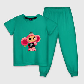 Детская пижама хлопок с принтом Чебурашка в Петрозаводске, 100% хлопок |  брюки и футболка прямого кроя, без карманов, на брюках мягкая резинка на поясе и по низу штанин
 | тату | хиппи | эмо