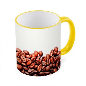 Кружка 3D с принтом coffee в Петрозаводске, керамика | ёмкость 330 мл | 3d | beans | coffee | еда | зерна | кофе | напиток | природа | текстуры