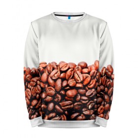 Мужской свитшот 3D с принтом coffee в Петрозаводске, 100% полиэстер с мягким внутренним слоем | круглый вырез горловины, мягкая резинка на манжетах и поясе, свободная посадка по фигуре | 3d | beans | coffee | еда | зерна | кофе | напиток | природа | текстуры