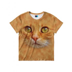 Детская футболка 3D с принтом Котик в Петрозаводске, 100% гипоаллергенный полиэфир | прямой крой, круглый вырез горловины, длина до линии бедер, чуть спущенное плечо, ткань немного тянется | животные | кот | котенок | котик | кошка