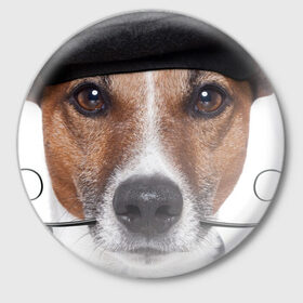 Значок с принтом Джек рассел - мексиканец в Петрозаводске,  металл | круглая форма, металлическая застежка в виде булавки | джек | любимец | пес | песик | питомец | рассел | собака | собаки | собачка | терьер