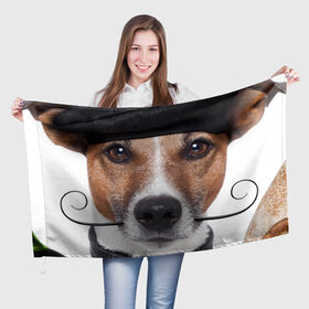 Флаг 3D с принтом Джек рассел - мексиканец в Петрозаводске, 100% полиэстер | плотность ткани — 95 г/м2, размер — 67 х 109 см. Принт наносится с одной стороны | джек | любимец | пес | песик | питомец | рассел | собака | собаки | собачка | терьер