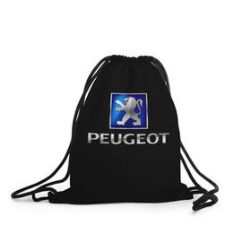 Рюкзак-мешок 3D с принтом Peugeot в Петрозаводске, 100% полиэстер | плотность ткани — 200 г/м2, размер — 35 х 45 см; лямки — толстые шнурки, застежка на шнуровке, без карманов и подкладки | brand | car | france | logo | peugeot | автомобиль | логотип | марка | франция