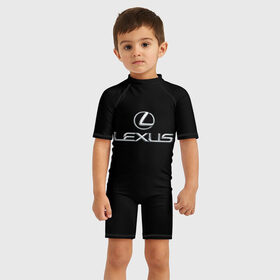 Детский купальный костюм 3D с принтом lexus в Петрозаводске, Полиэстер 85%, Спандекс 15% | застежка на молнии на спине | brand | car | japan | lexus | logo | toyota motor | автомобиль | лексус | логотип | марка | япония