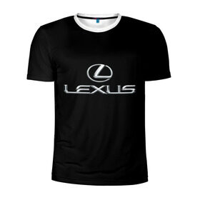 Мужская футболка 3D спортивная с принтом lexus в Петрозаводске, 100% полиэстер с улучшенными характеристиками | приталенный силуэт, круглая горловина, широкие плечи, сужается к линии бедра | Тематика изображения на принте: brand | car | japan | lexus | logo | toyota motor | автомобиль | лексус | логотип | марка | япония