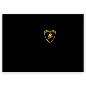 Поздравительная открытка с принтом Lamborghini в Петрозаводске, 100% бумага | плотность бумаги 280 г/м2, матовая, на обратной стороне линовка и место для марки
 | Тематика изображения на принте: brand | car | italy | lamborghini | logo | автомобиль | италия | ламборджини | логотип | марка