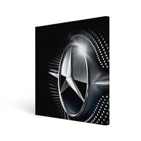 Холст квадратный с принтом Mercedes-Benz в Петрозаводске, 100% ПВХ |  | car | germany | logo | make | mercedes benz | автомобиль | германия | логотип | марка | мерседес бенц