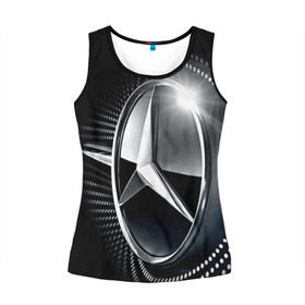 Женская майка 3D с принтом Mercedes-Benz в Петрозаводске, 100% полиэстер | круглая горловина, прямой силуэт, длина до линии бедра | car | germany | logo | make | mercedes benz | автомобиль | германия | логотип | марка | мерседес бенц