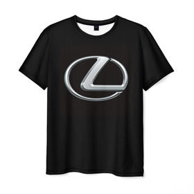 Мужская футболка 3D с принтом Lexus в Петрозаводске, 100% полиэфир | прямой крой, круглый вырез горловины, длина до линии бедер | Тематика изображения на принте: brand | car | japan | lexus | logo | toyota motor | автомобиль | лексус | логотип | марка | япония