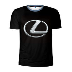 Мужская футболка 3D спортивная с принтом Lexus в Петрозаводске, 100% полиэстер с улучшенными характеристиками | приталенный силуэт, круглая горловина, широкие плечи, сужается к линии бедра | brand | car | japan | lexus | logo | toyota motor | автомобиль | лексус | логотип | марка | япония