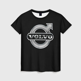 Женская футболка 3D с принтом Volvo в Петрозаводске, 100% полиэфир ( синтетическое хлопкоподобное полотно) | прямой крой, круглый вырез горловины, длина до линии бедер | brand | car | logo | sweden | volvo | автомобиль | вольво | логотип | марка | швеция