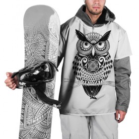 Накидка на куртку 3D с принтом Сова в Петрозаводске, 100% полиэстер |  | Тематика изображения на принте: арт | другие | животные | прикольные | сова | тату | черно белые