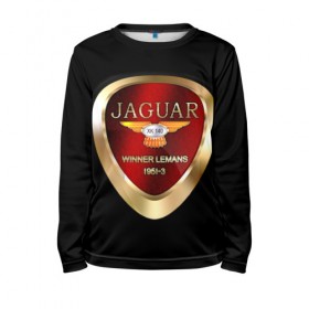 Детский лонгслив 3D с принтом Jaguar в Петрозаводске, 100% полиэстер | длинные рукава, круглый вырез горловины, полуприлегающий силуэт
 | Тематика изображения на принте: brand | car | jaguar | logo | автомобиль | британия | логотип | марка