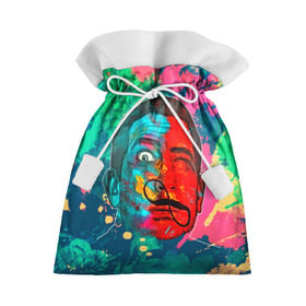 Подарочный 3D мешок с принтом Сальвадор Дали в Петрозаводске, 100% полиэстер | Размер: 29*39 см | Тематика изображения на принте: арт | брызги | живопись | знаменитая личность | краски | сальвадор дали | яркие