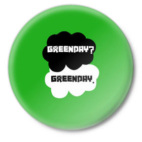 Значок с принтом Green day в Петрозаводске,  металл | круглая форма, металлическая застежка в виде булавки | green day | грин дей | зеленый день