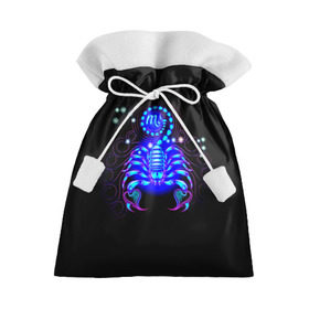 Подарочный 3D мешок с принтом Скорпион в Петрозаводске, 100% полиэстер | Размер: 29*39 см | Тематика изображения на принте: scorpius | арт | астрономия | другие | звезды | знак зодиака | космос | неоновые | прикольные | скорпион | яркие