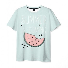 Мужская футболка 3D с принтом Summer в Петрозаводске, 100% полиэфир | прямой крой, круглый вырез горловины, длина до линии бедер | hipster | swag | vegan | vegetarian | веган | вегетарианство | еда | свэг | хипстер