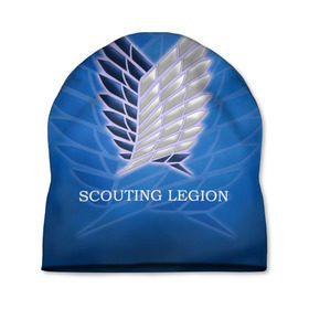 Шапка 3D с принтом Scouting Legion в Петрозаводске, 100% полиэстер | универсальный размер, печать по всей поверхности изделия | attack on titan | wings | атака титанов | крылья свободы