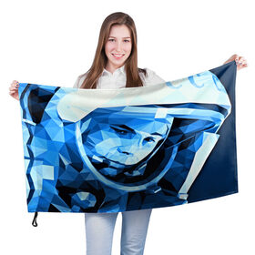 Флаг 3D с принтом Гагарин в Петрозаводске, 100% полиэстер | плотность ткани — 95 г/м2, размер — 67 х 109 см. Принт наносится с одной стороны | 3d | арт | гагарин | другие | космонавт | космонавтики | космос | полигоны | прикольные | текстуры | яркие