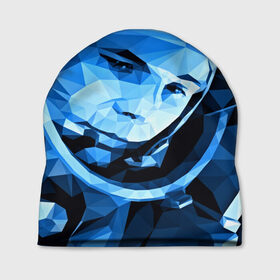 Шапка 3D с принтом Гагарин в Петрозаводске, 100% полиэстер | универсальный размер, печать по всей поверхности изделия | 3d | арт | гагарин | другие | космонавт | космонавтики | космос | полигоны | прикольные | текстуры | яркие