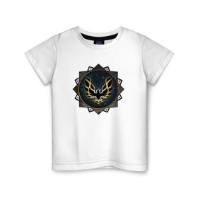 Детская футболка хлопок с принтом Космический феникс в Петрозаводске, 100% хлопок | круглый вырез горловины, полуприлегающий силуэт, длина до линии бедер | Тематика изображения на принте: 