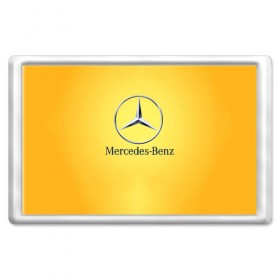 Магнит 45*70 с принтом Yellow Benz в Петрозаводске, Пластик | Размер: 78*52 мм; Размер печати: 70*45 | Тематика изображения на принте: car | mercedes | авто | мерседес