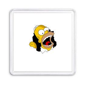 Магнит 55*55 с принтом The Simpsons в Петрозаводске, Пластик | Размер: 65*65 мм; Размер печати: 55*55 мм | гомер | крик | симпсоны | спрингфилд