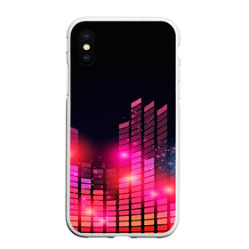 Чехол для iPhone XS Max матовый с принтом Equalizer light в Петрозаводске, Силикон | Область печати: задняя сторона чехла, без боковых панелей | color | colour | glim | glow | light | lights | shine | world