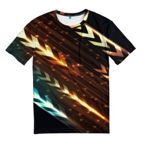 Мужская футболка 3D с принтом Power Arrow в Петрозаводске, 100% полиэфир | прямой крой, круглый вырез горловины, длина до линии бедер | 3d | background | power arrow | абстракция | линии | прикольные | стрелки | текстуры