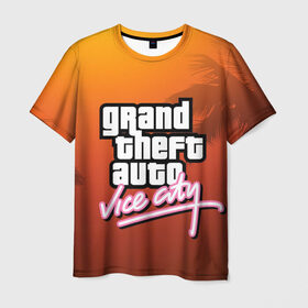 Мужская футболка 3D с принтом GTA в Петрозаводске, 100% полиэфир | прямой крой, круглый вырез горловины, длина до линии бедер | grand theft auto | gta | vice city | вайс сити | гта