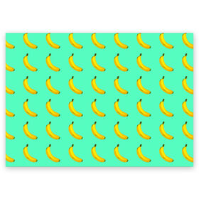Поздравительная открытка с принтом Banana в Петрозаводске, 100% бумага | плотность бумаги 280 г/м2, матовая, на обратной стороне линовка и место для марки
 | Тематика изображения на принте: banana | fruits | vegan | vegetables | vegetarian | банан | веган | вегетарианство | еда | овощи | фрукты