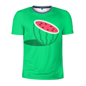 Мужская футболка 3D спортивная с принтом Арбуз в Петрозаводске, 100% полиэстер с улучшенными характеристиками | приталенный силуэт, круглая горловина, широкие плечи, сужается к линии бедра | fruits | vegan | vegetables | vegetarian | веган | вегетарианство | еда | овощи | фрукты
