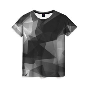 Женская футболка 3D с принтом Camo - Black & White (Чёрно-белый камуфляж) в Петрозаводске, 100% полиэфир ( синтетическое хлопкоподобное полотно) | прямой крой, круглый вырез горловины, длина до линии бедер | 0x000000123 | camo | камуфляж | чёрно белый