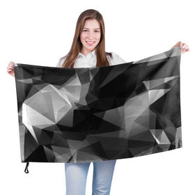Флаг 3D с принтом Camo - Black & White (Чёрно-белый камуфляж) в Петрозаводске, 100% полиэстер | плотность ткани — 95 г/м2, размер — 67 х 109 см. Принт наносится с одной стороны | 0x000000123 | camo | камуфляж | чёрно белый